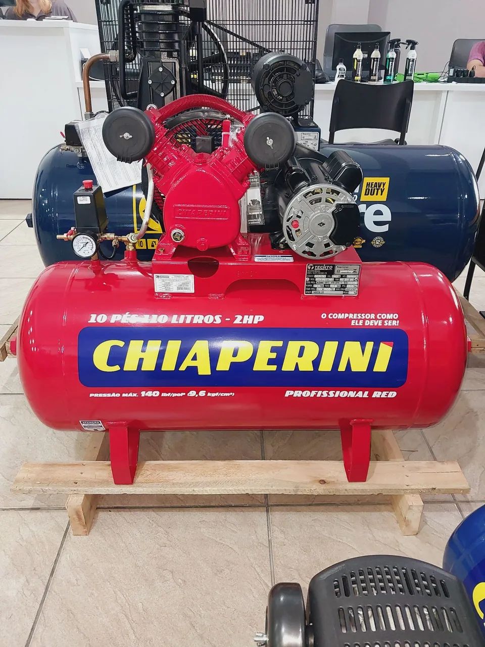 Compressor de Ar Chiaperini 10 pés 140psi 110L Profissional (Loja)