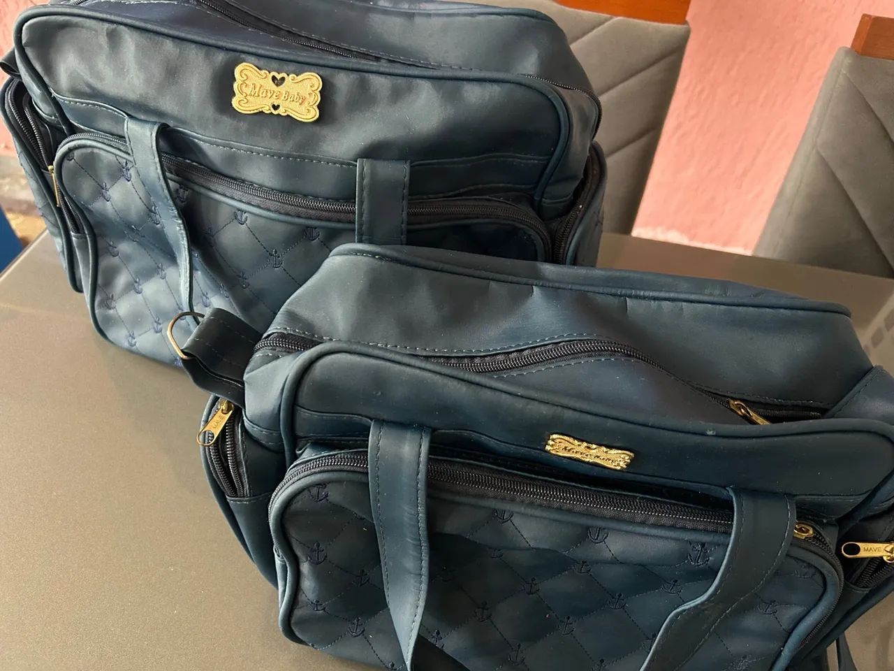 Bolsa Maternidade Azul kit com 2 Mave baby  - Foto 4