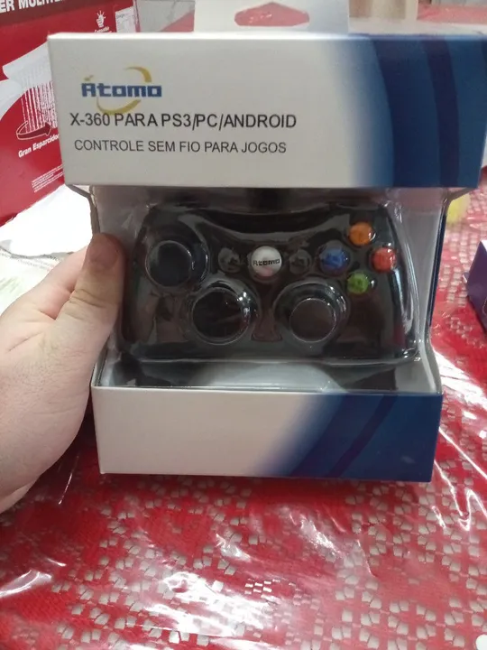 Controle com Fio Atomo X-360 para PS3/PC/Android