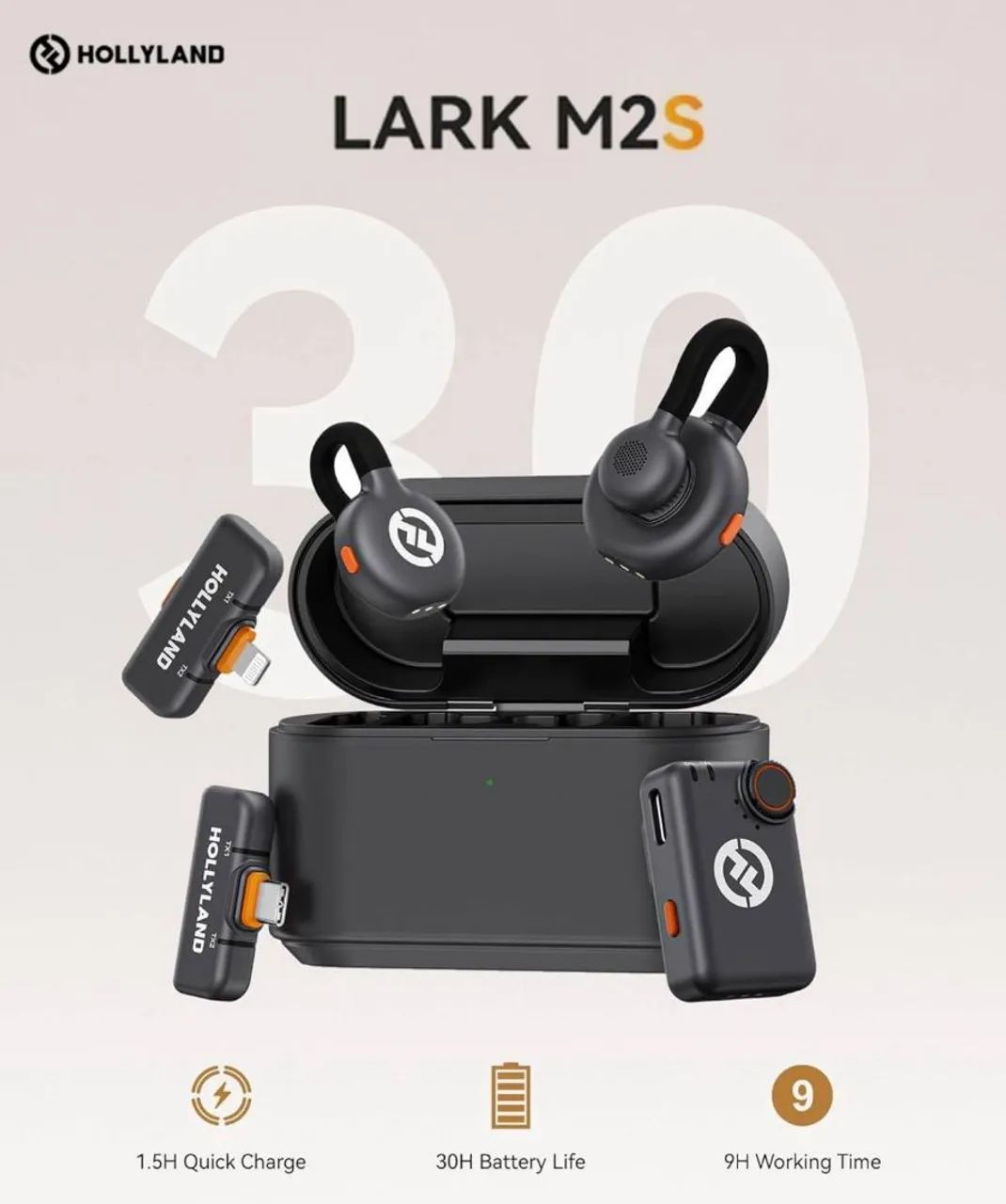 Microfone Lark M2s - ultimate combo - Hollyland - lacrado - Foto 2