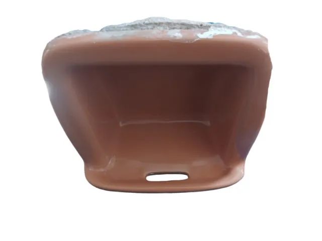 Saboneteira Louça Cerâmica Marrom 18x17x10cm Celite