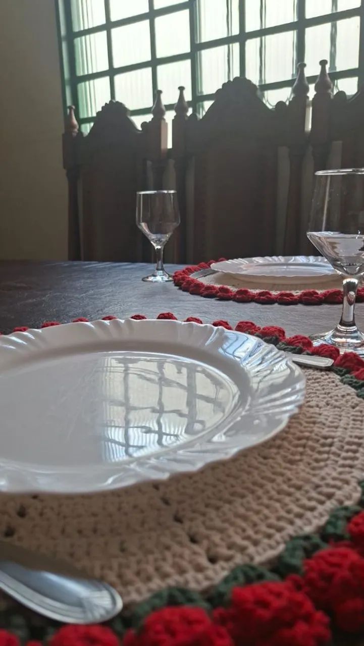  Sousplats de  Tulipa de Crochê 