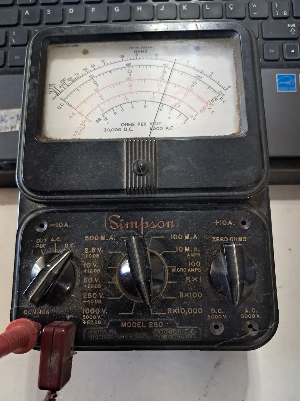 Multímetro Simpson analógico vintage modelo 260