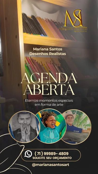 Agende sua arte- Desenhos realistas p/ todo Brasil e Exterior