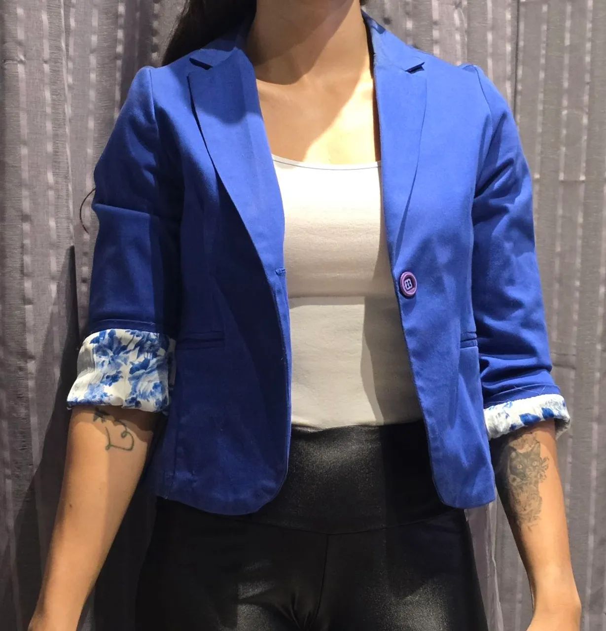 Blazer feminino azul - Foto 2