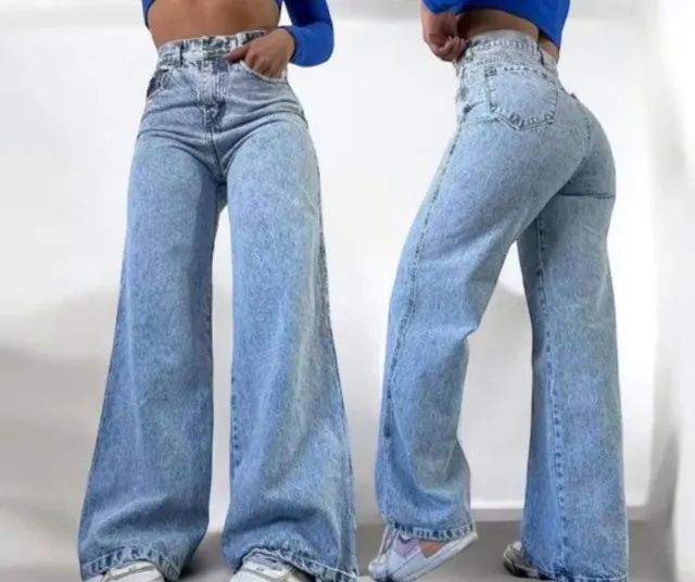 Calça Jeans Wide Leg Feminina  - Foto 2