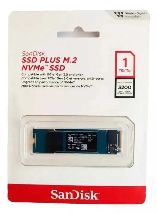SSD M.2 1TB SanDisk Plus NVMe 2280 - Velocidade e Desempenho -Loja Coimbra -Instalamos