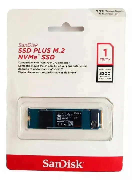 SSD M.2 1TB SanDisk Plus NVMe 2280 - Velocidade e Desempenho -Loja Coimbra -Instalamos