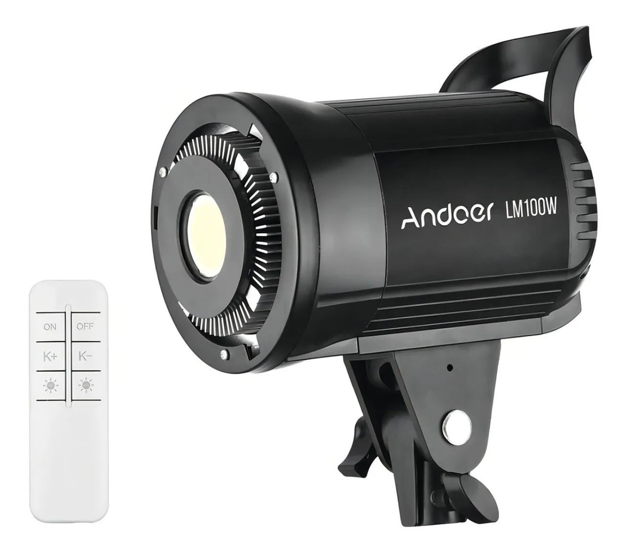 Andoer  Lm100w 5600k Tocha Luz Led - Cor da estrutura Preto - Foto 3