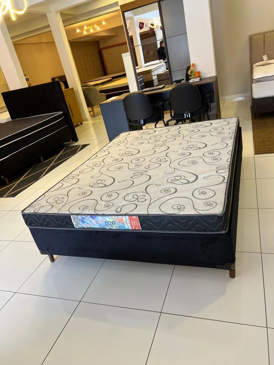 Cama Casal Base Box com colchão D20- ENTREGO  - Foto 5