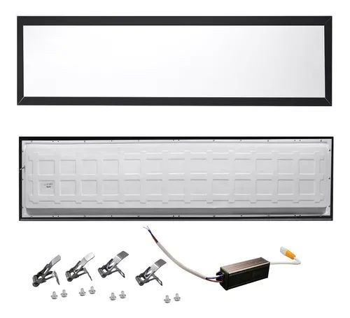 Painel Led Retangular Embutir 48w 32x122 6000k Preto - Foto 2