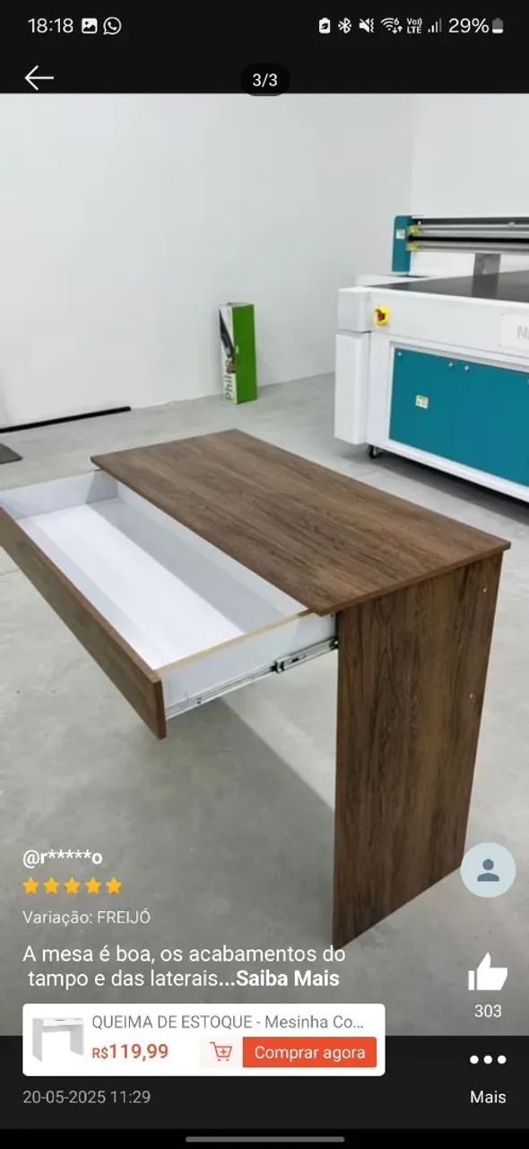 Mesa simples com gaveta nova - Foto 4