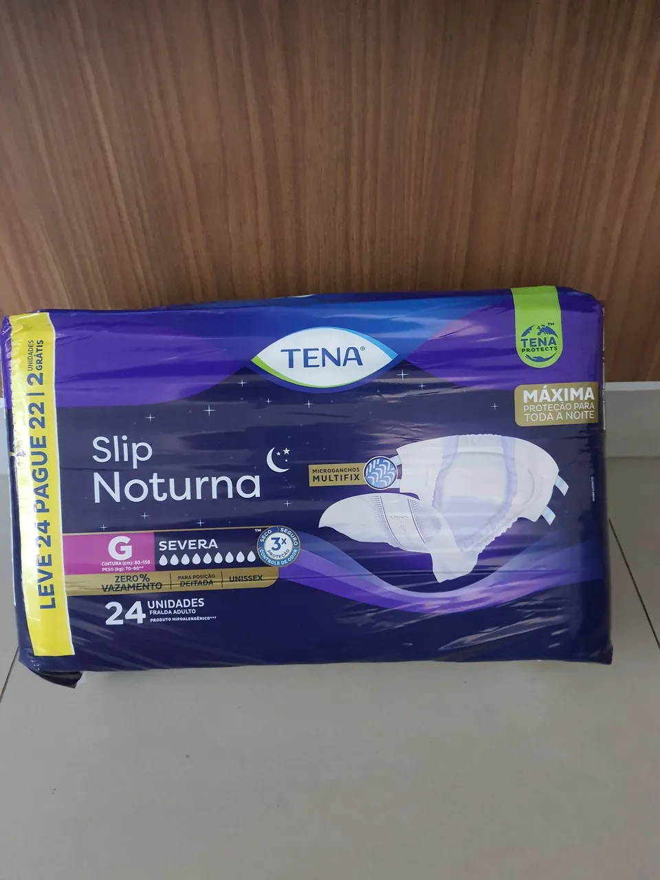 Fralda Adulto TENA Slip Noturna G 24 Unidades R$100