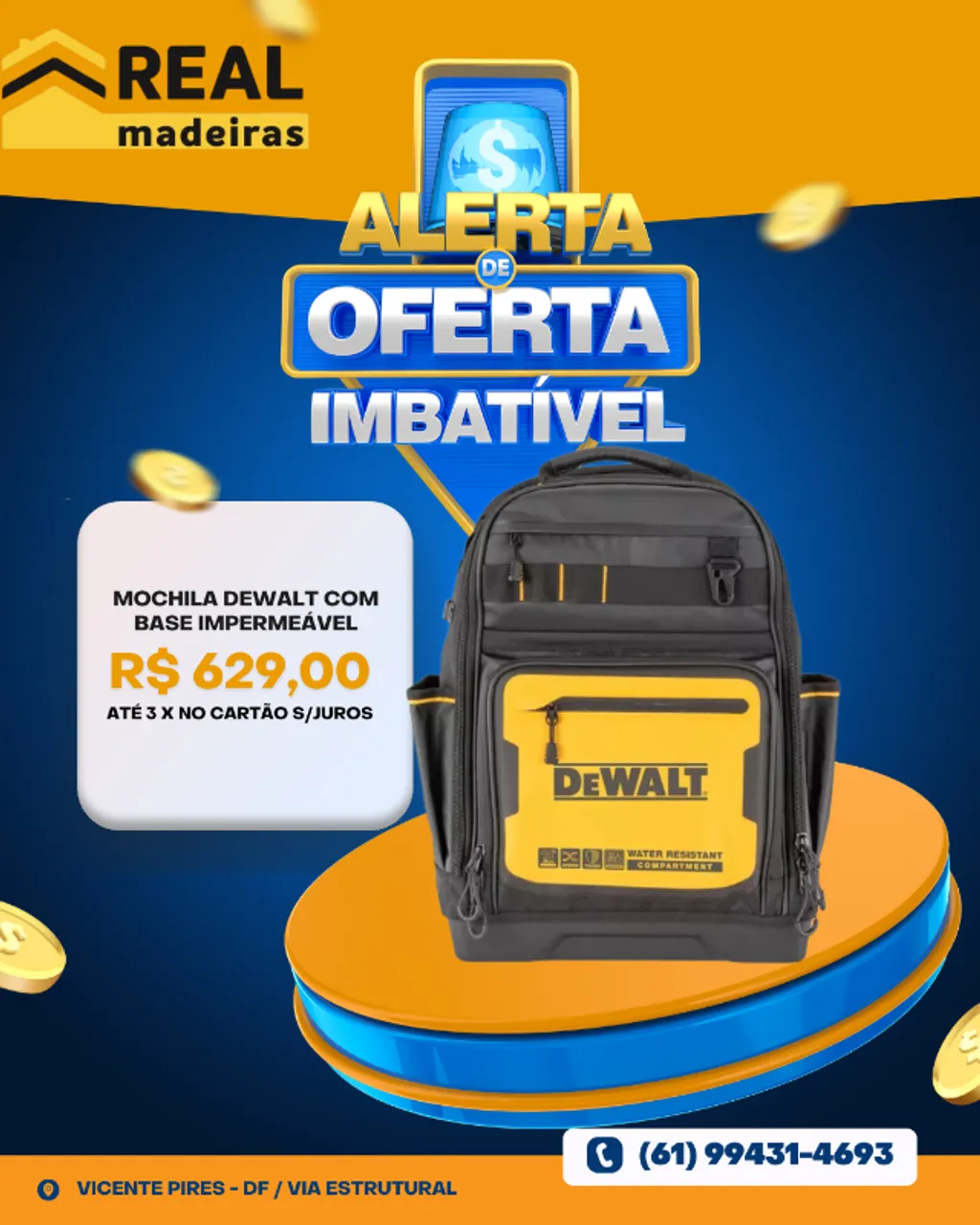 MOCHILA PARA FERRAMENTAS 18" PROFISSIONAL DWST560102 DEWALT