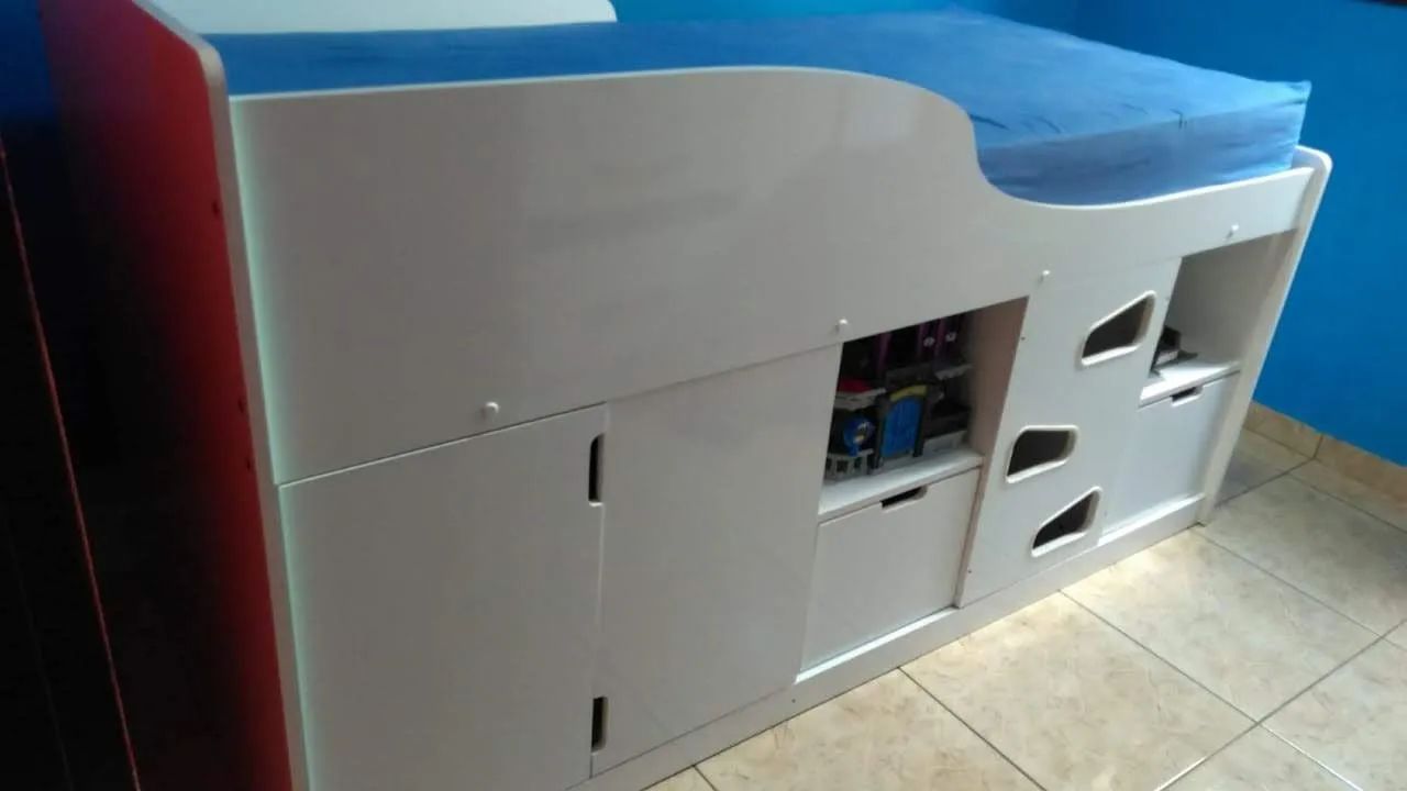 Cama Infantil com Gavetas e Armário - Foto 4