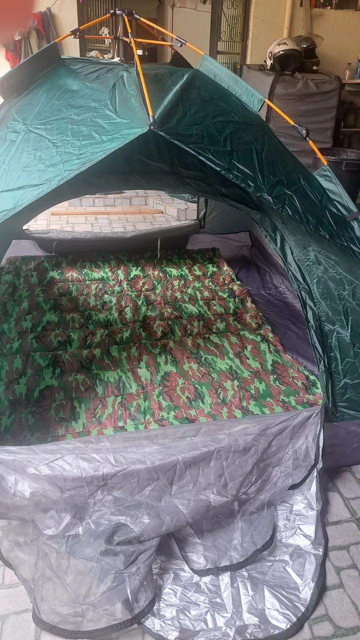 Conjunto barraca 4 lugares semi automática colchonete de casal novos  - Foto 2