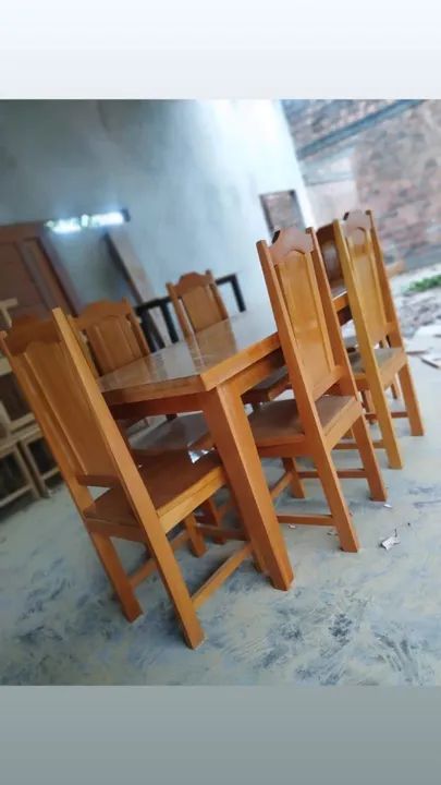 Conjunto de mesa de jantar com 6 cadeiras  - Foto 3