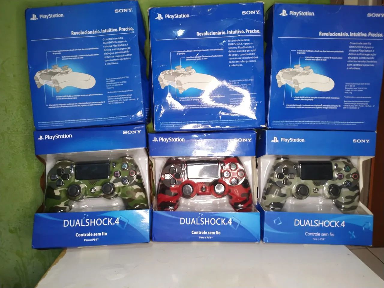 Controle camuflado compatível com Ps4 sem fio joystick com cabo carregável - Foto 5