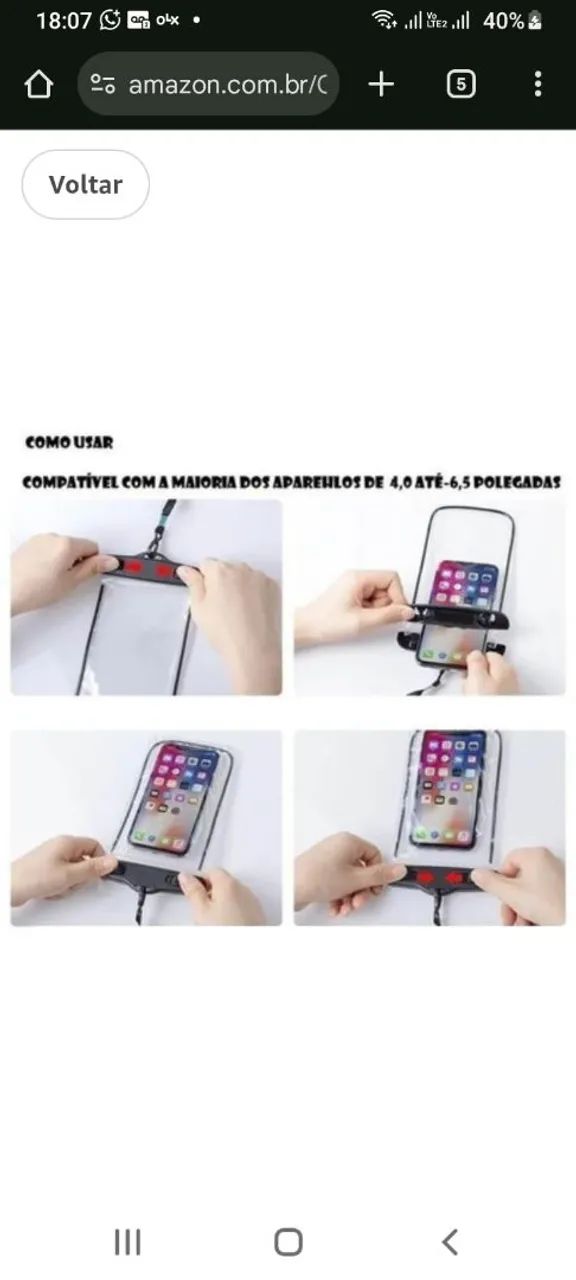 Capa Protetora Impermeável para Celular - Foto 2