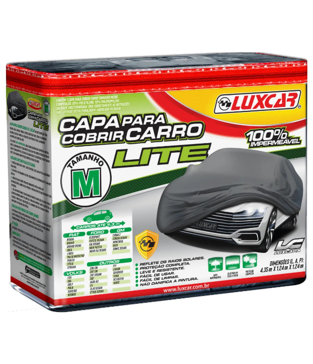Capa Para Cobrir Carro Lite Tamanho Medio luxcar FIAT FORD GM VW