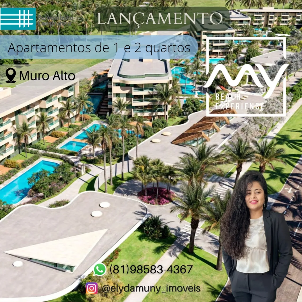 Vendo Flats Studios e 02 quartos na Praia De Muro Alto| Breve Lançamento com preço para in