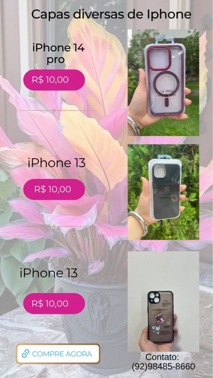 Capas de iPhone 13 e 14 Pro - Diversos Modelos