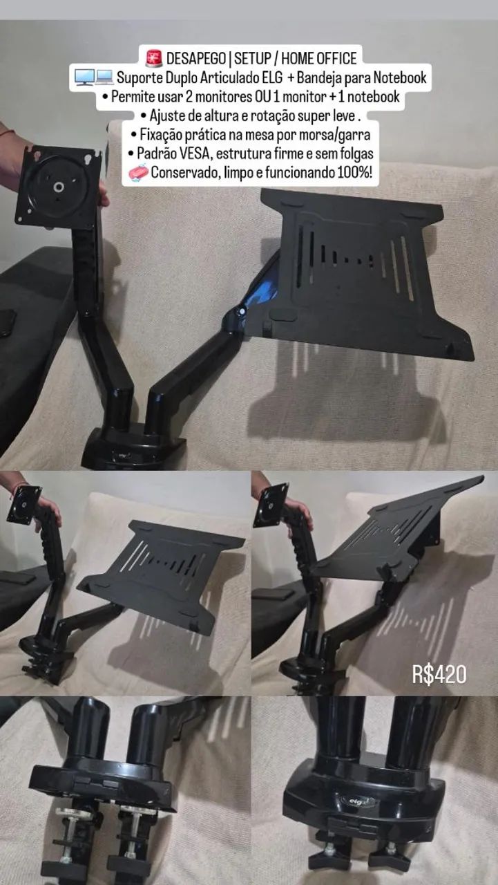 Suporte articulado para HOME OFFICE 