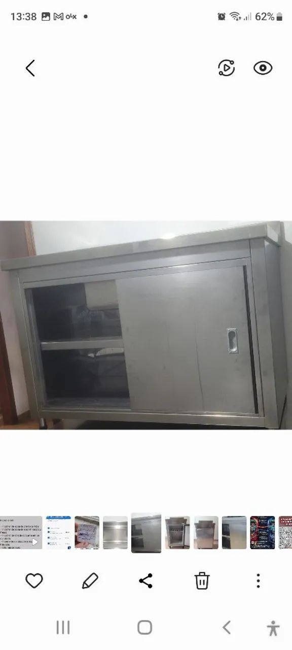 Armario inox  com pia e aba