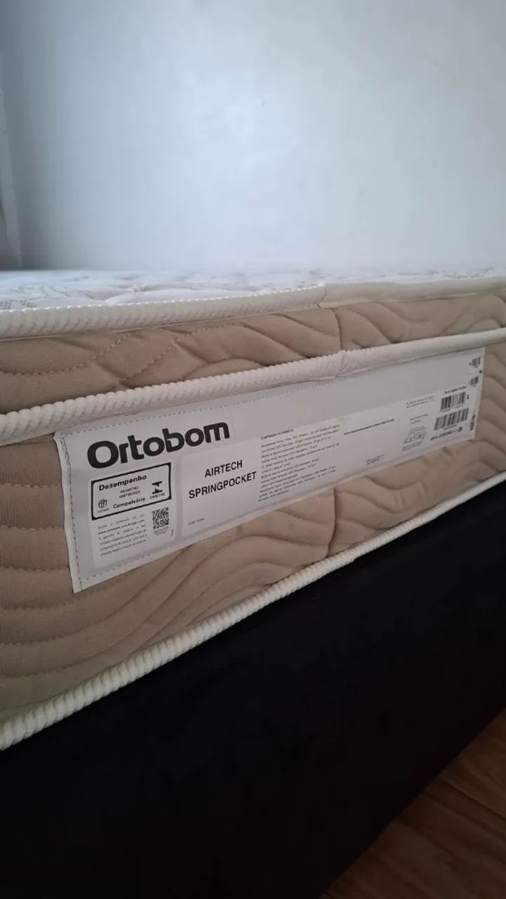 Cama Box Baú Colchão Ortobom Airtech Springpocket+Kit lençol - Foto 5