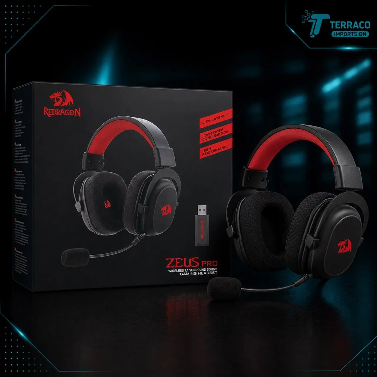 Headset Gamer Redragon Zeus Pro Wireless 7.1 