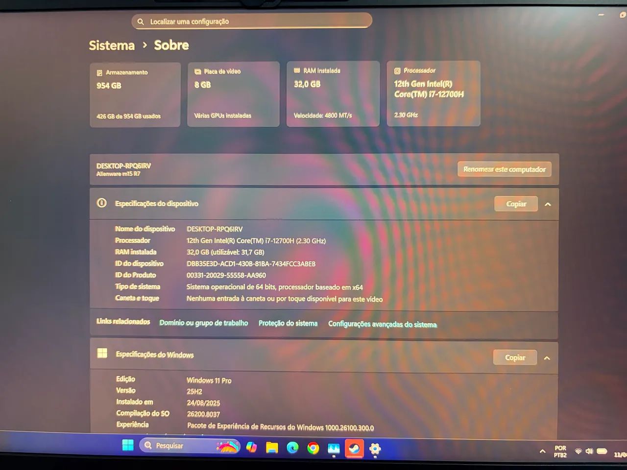 Notebook Dell Alienware M15 R7 3070TI 32GB DDR5 - Foto 3
