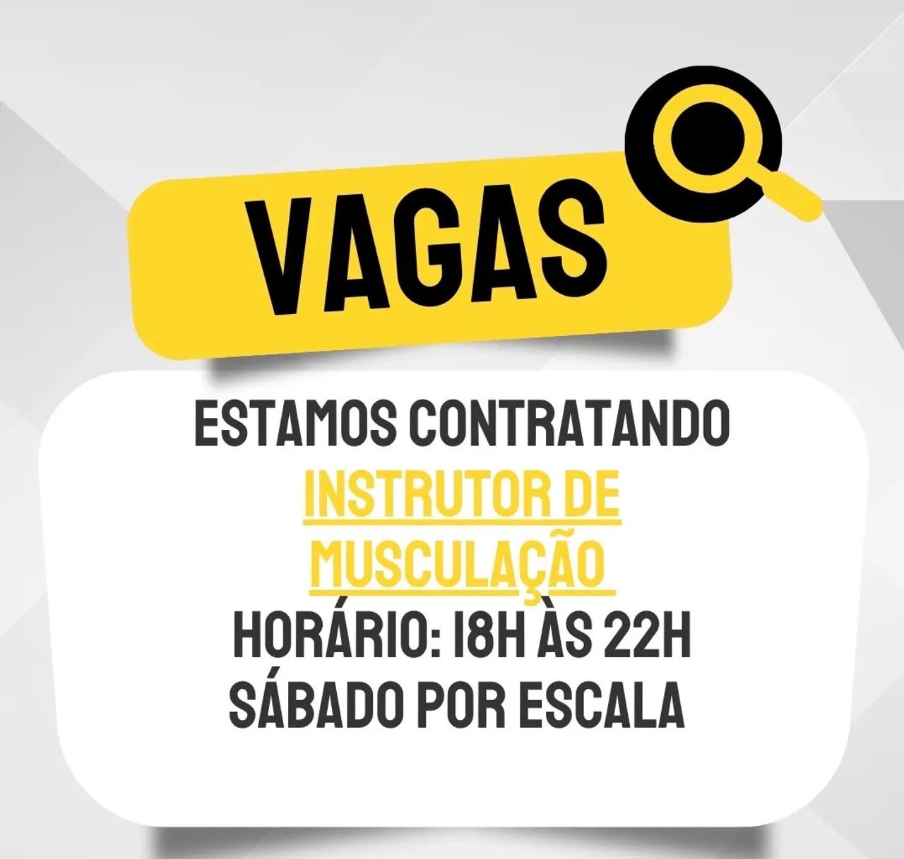 Vaga para Professor(a) de Musculação
