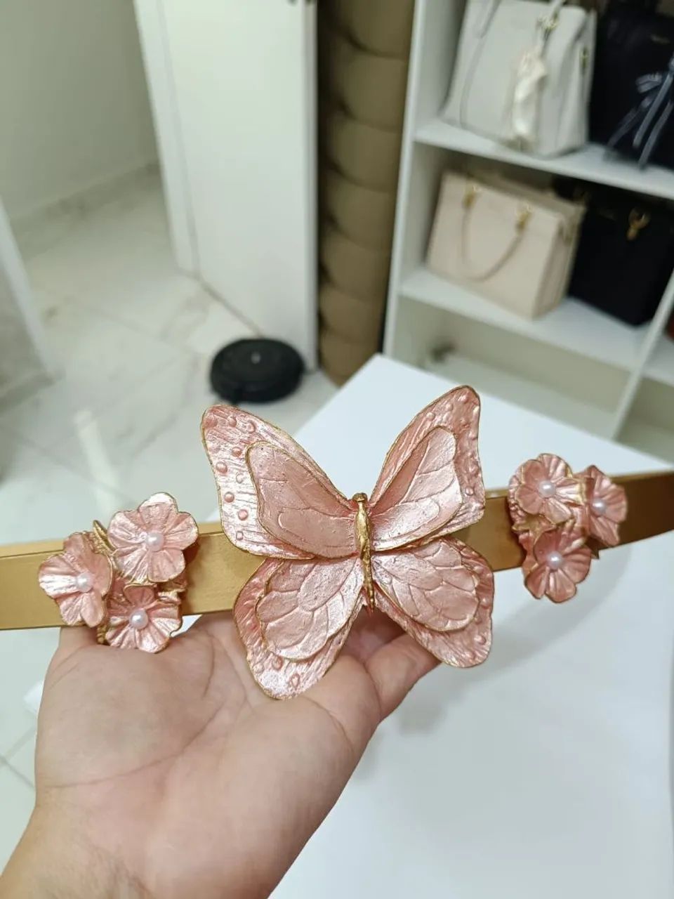 Kit de Dossel Borboleta com Flores + Véu Mosquiteiro/ Entrega Grátis  - Foto 5