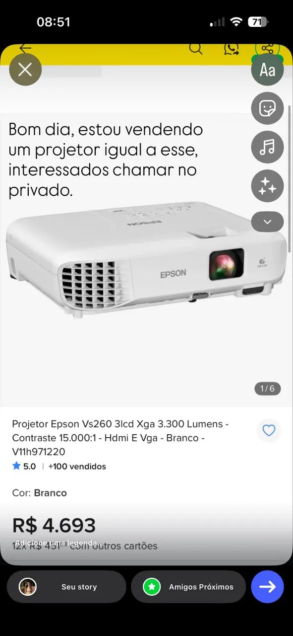 Projetor Epson Vs260 - Foto 3