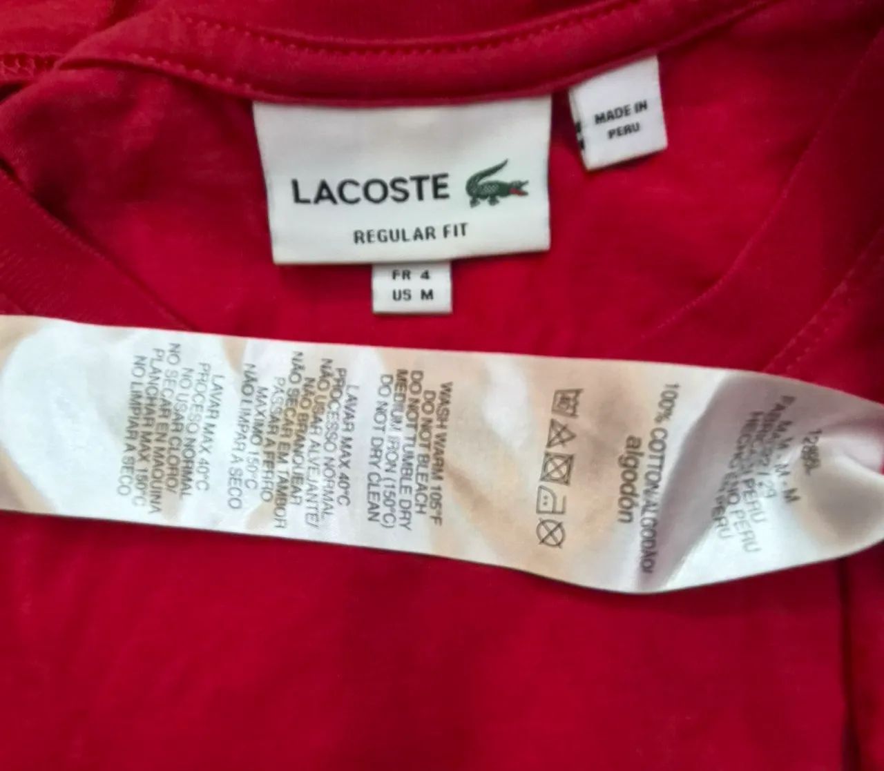 Camiseta lacoste vermelha classique M - Foto 4