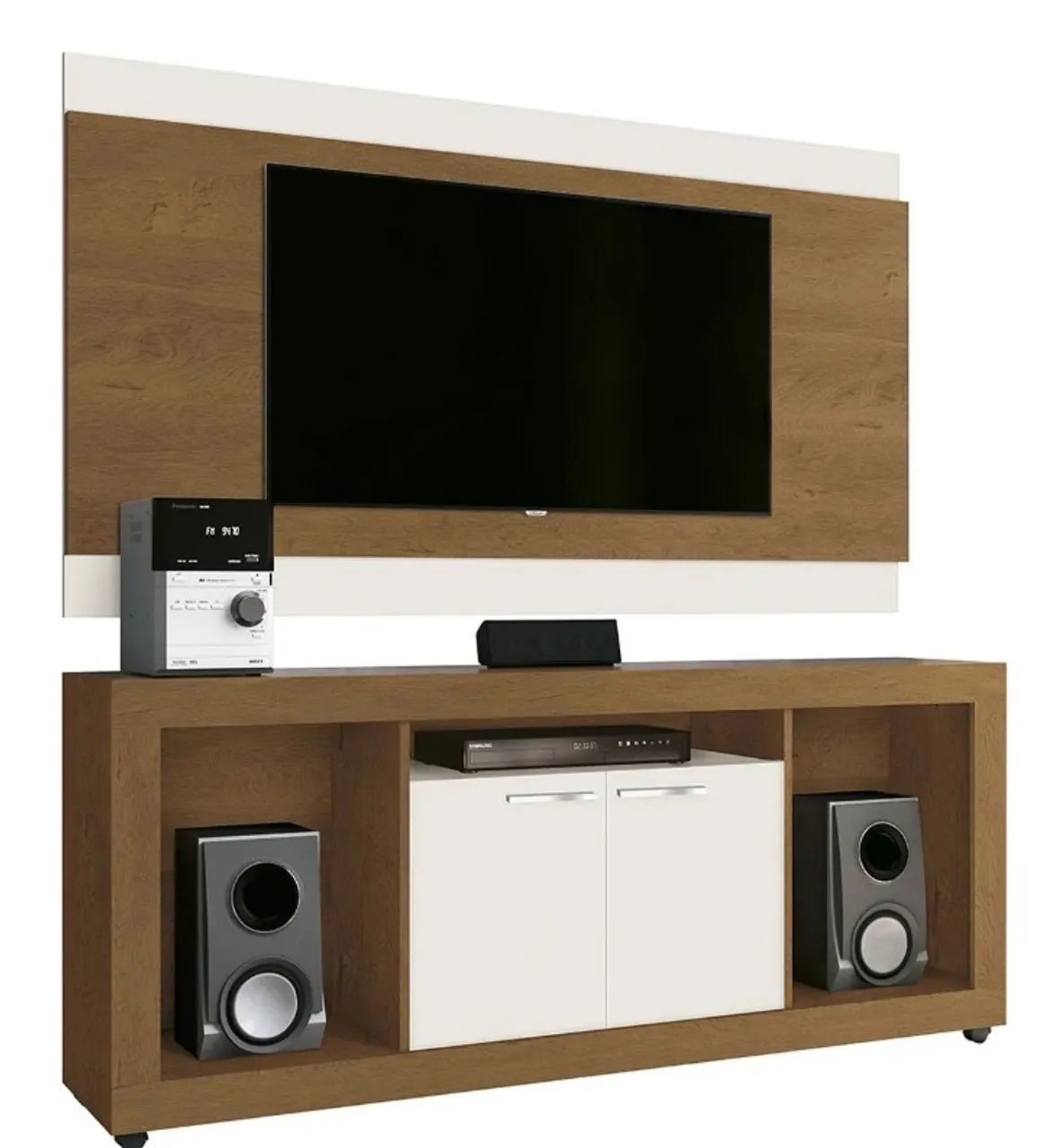 Rack com Painel Triton Naturale/Offwhite 