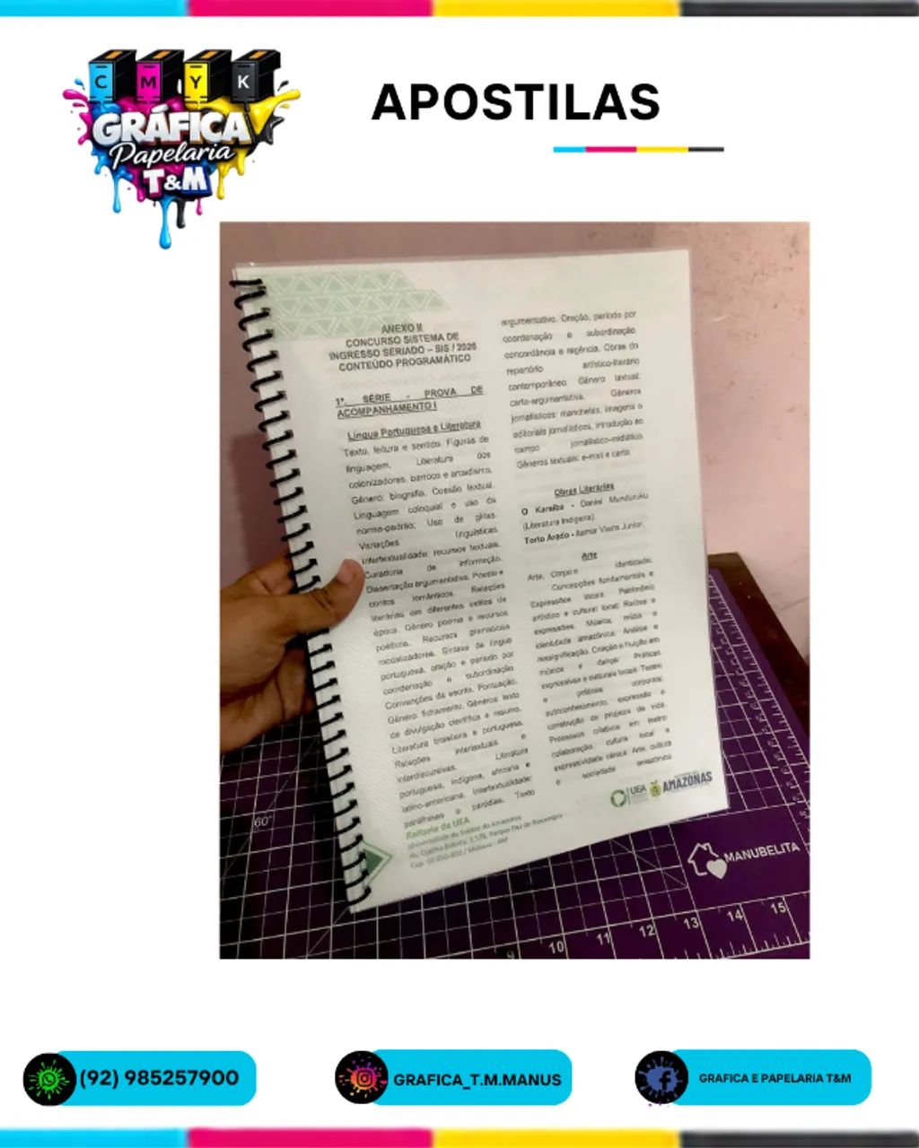 Apostila impressa - encadernação