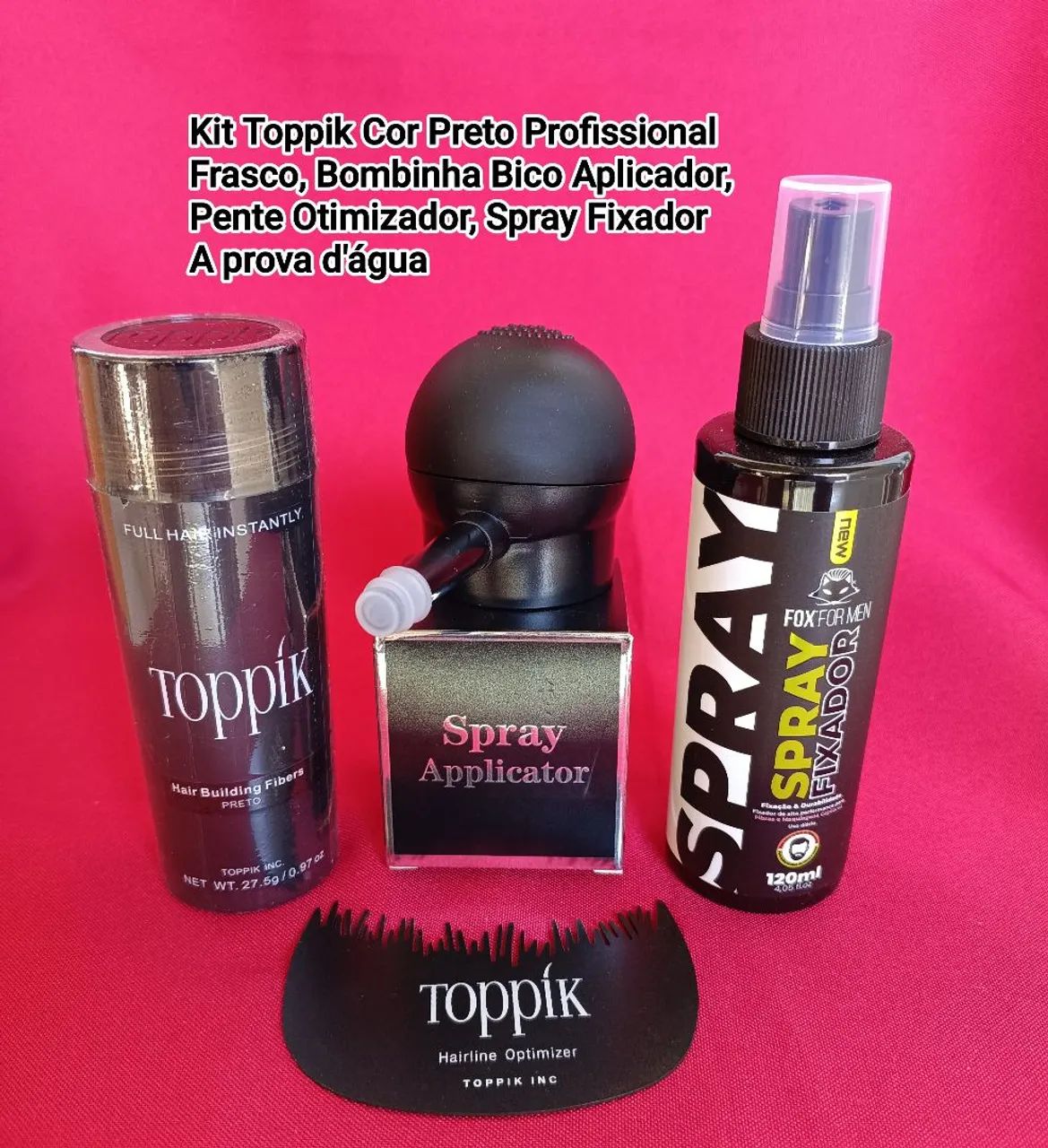 Kit Toppik Cor Preto Profissional 