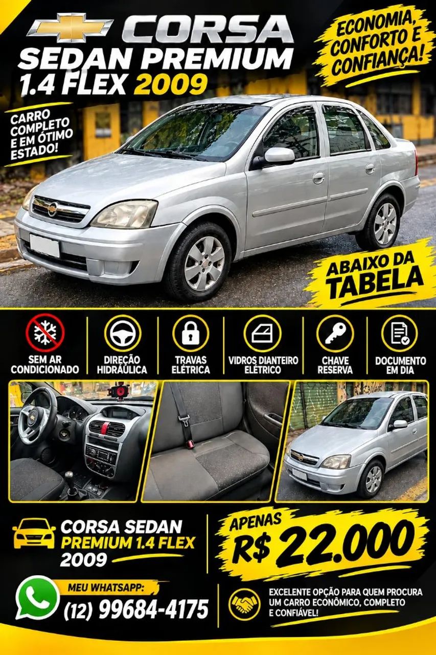 Chevrolet Corsa SED. PREMIUM 1.4 8V ECONOFLEX 4P 2009