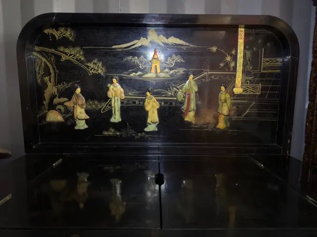 Movel Bar Chines Antigo Laca Chinoiserie - Foto 2