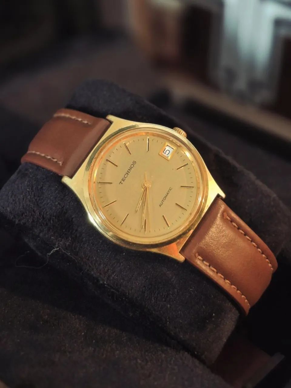 TECHNOS | AUTOMATIC DATE | CALIBRE SUIÇO | 1978 | PLAQUE D'OR - Foto 4