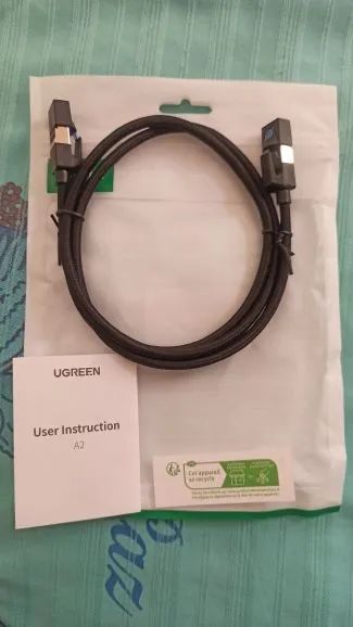 Cabo Ethernet Redondo Cat8 Classf/ftp Com Malha De Nylon 1mt Ugreen - Foto 5
