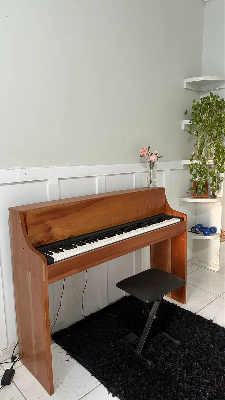 Vendo Piano com armário e banco 