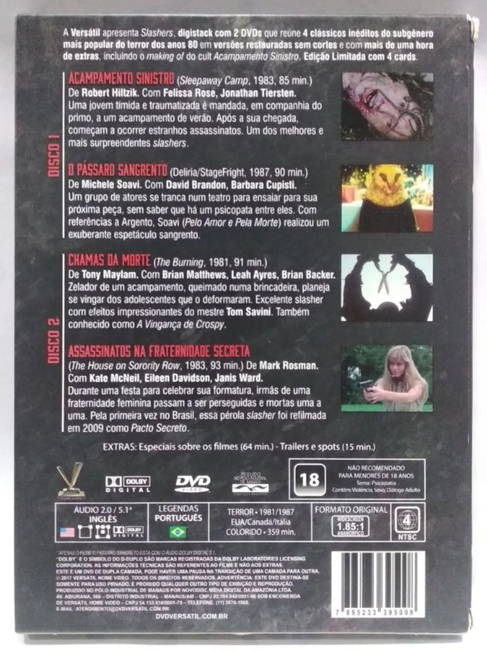 DVD Slashers vol 1 Versatil 4 cards - Foto 4