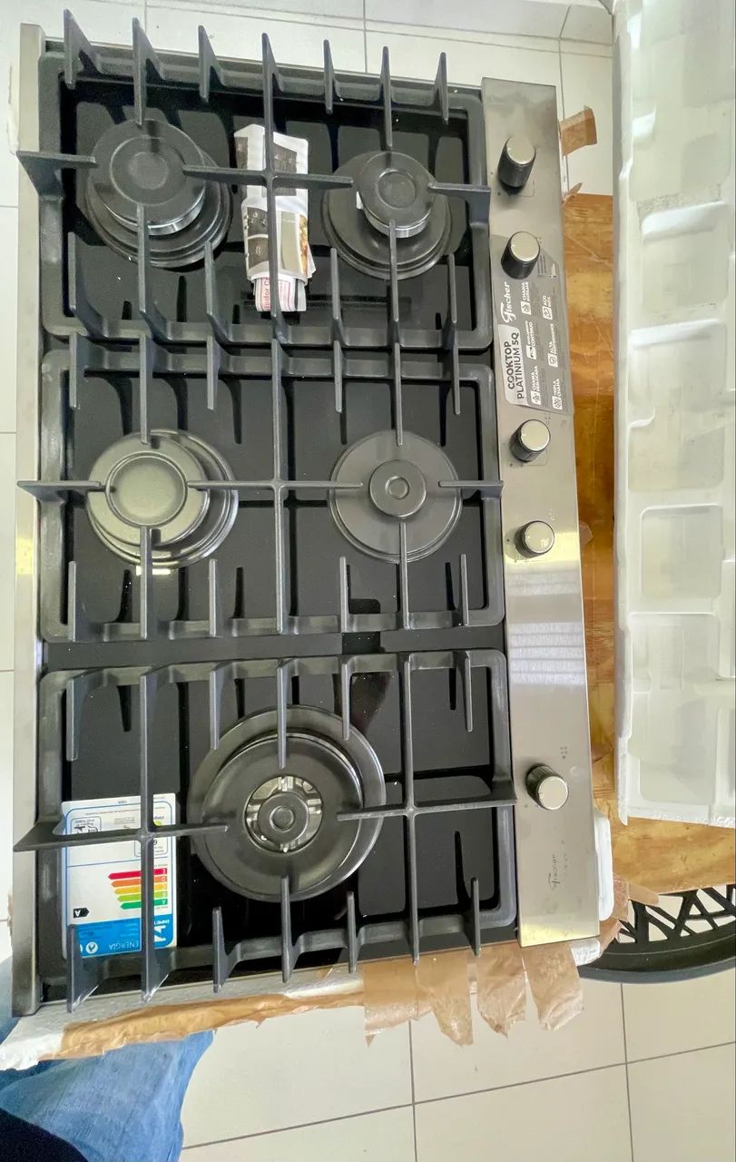 Cooktop Fisher 5 bocas a gás (novo na caixa)