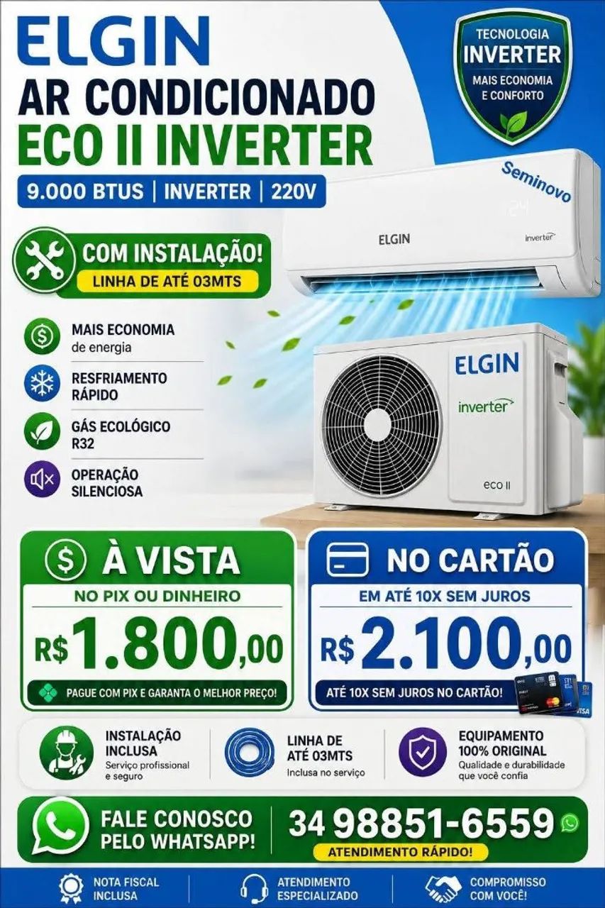 Ar condicionado 9000 BTUs 
