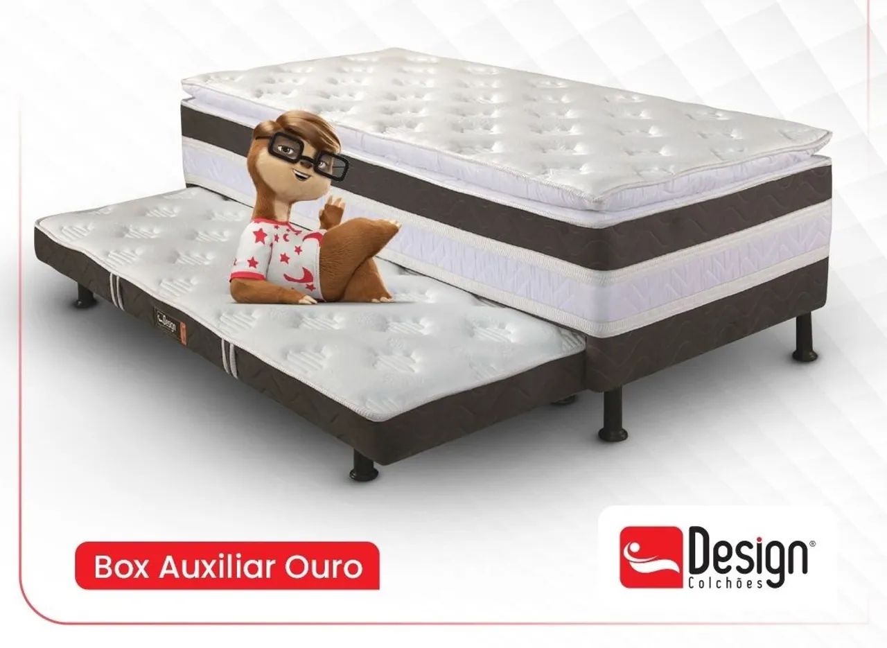 Cama com Auxiliar ouro 