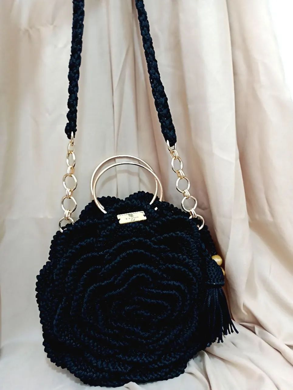Bolsa de crochê mega rosa luxo - Foto 5