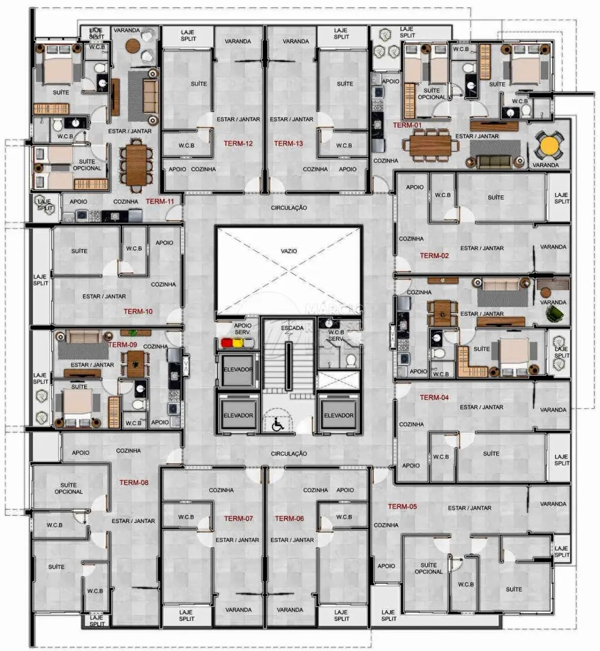 Apartamento Quarto e Sala com 45m² e Varanda à venda no Edf. Lucarini - Foto 3