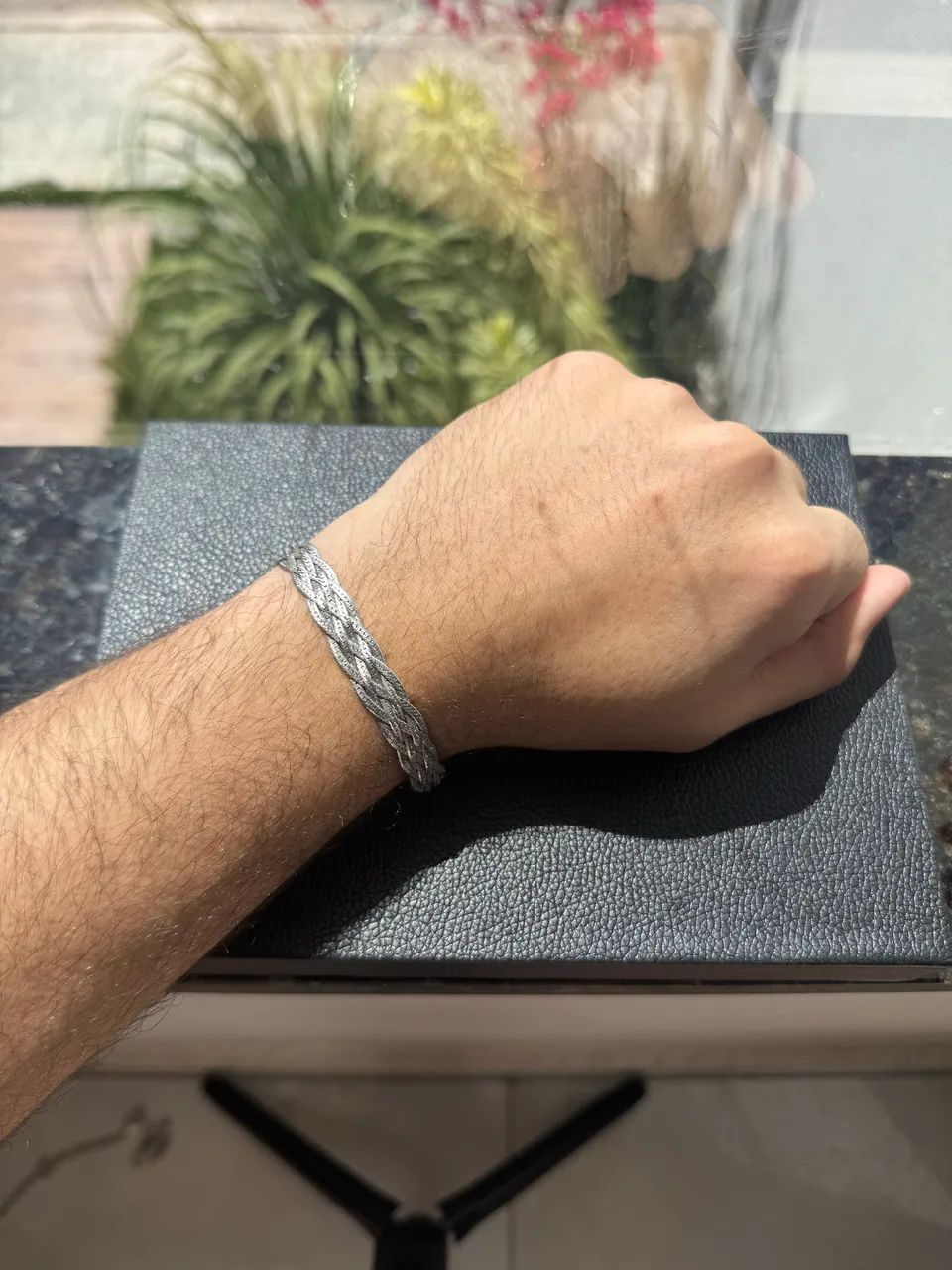 Pulseira trançada prata 925 - Foto 3